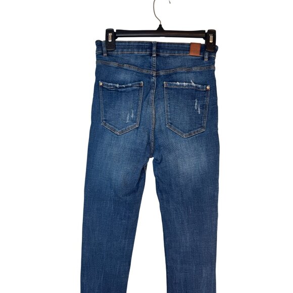 2/$30 ZARA Size 6 Authentic Denim TRF Womens Mid-Rise Distressed Skinny Jeans - Picture 10 of 14